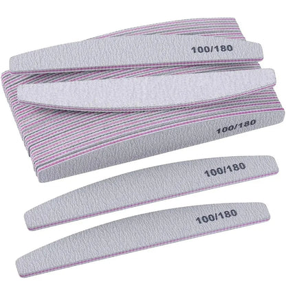 TRUZENIC 5-Piece Nail File Set – 80/100 Grit Sandpaper Cuticle & Manicure Tools, Mixed Colors