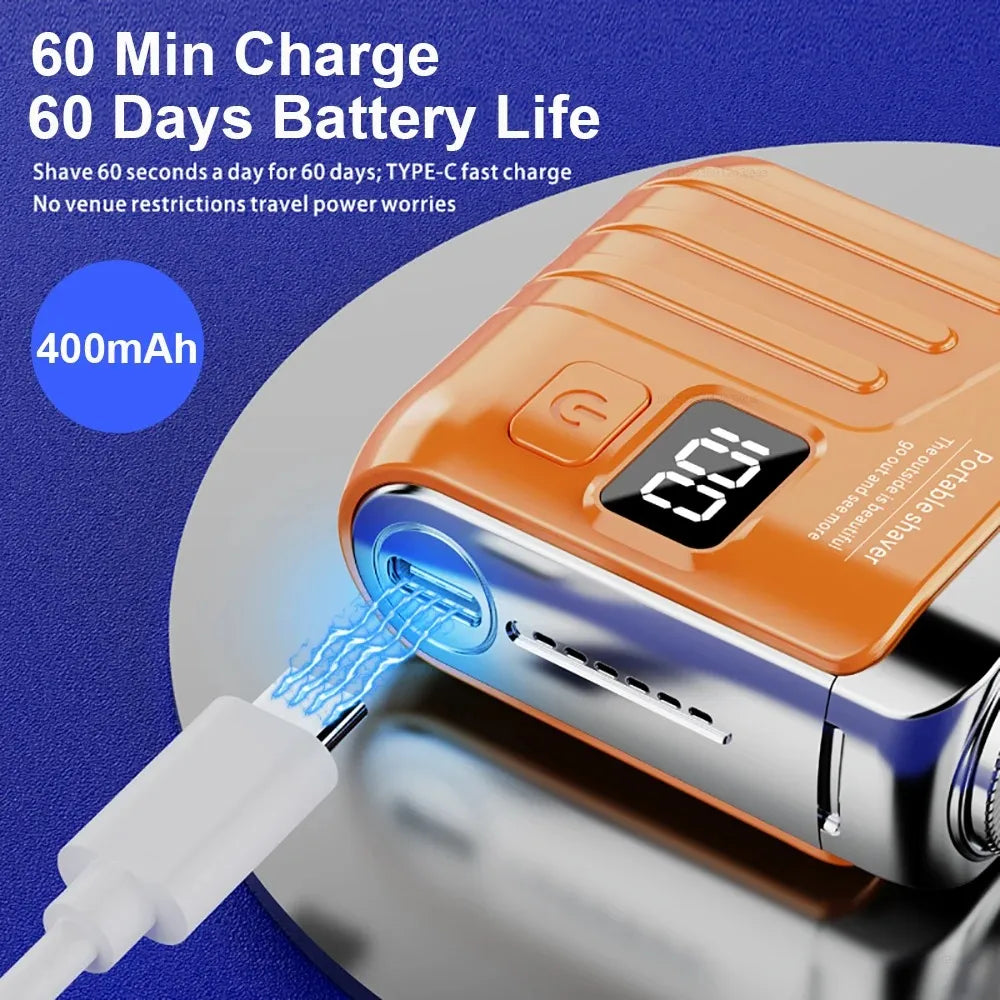 Mini Electric Shaver for Men Rechargeable Double Head Beard Trimmer & Waterproof Portable Facial Razor-TRUZENIC