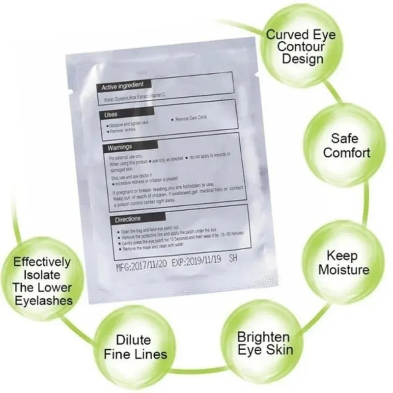 TRUZENIC 100-Pair Eye Patch Set – Under-Eyelash Stickers for Lash Extensions & Eyelid Protection