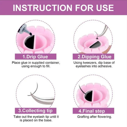 TRUZENIC 100-Piece Eyelash Extension Fan Cup Rings – Holder Containers for Glue & Pigment