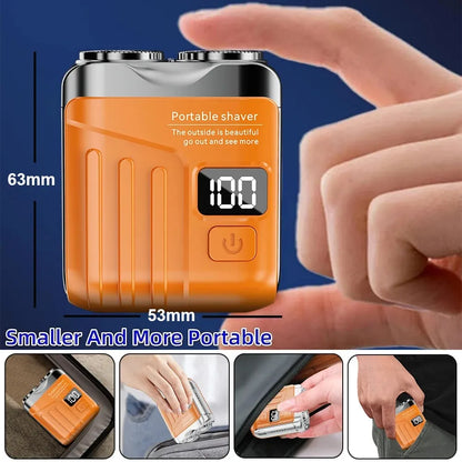 Mini Electric Shaver for Men Rechargeable Double Head Beard Trimmer & Waterproof Portable Facial Razor-TRUZENIC