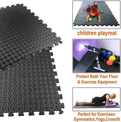 TRUZENIC EVA Puzzle Fitness Mat – Interlocking Foam Floor Tiles for Home Gym, Yoga & Play Area