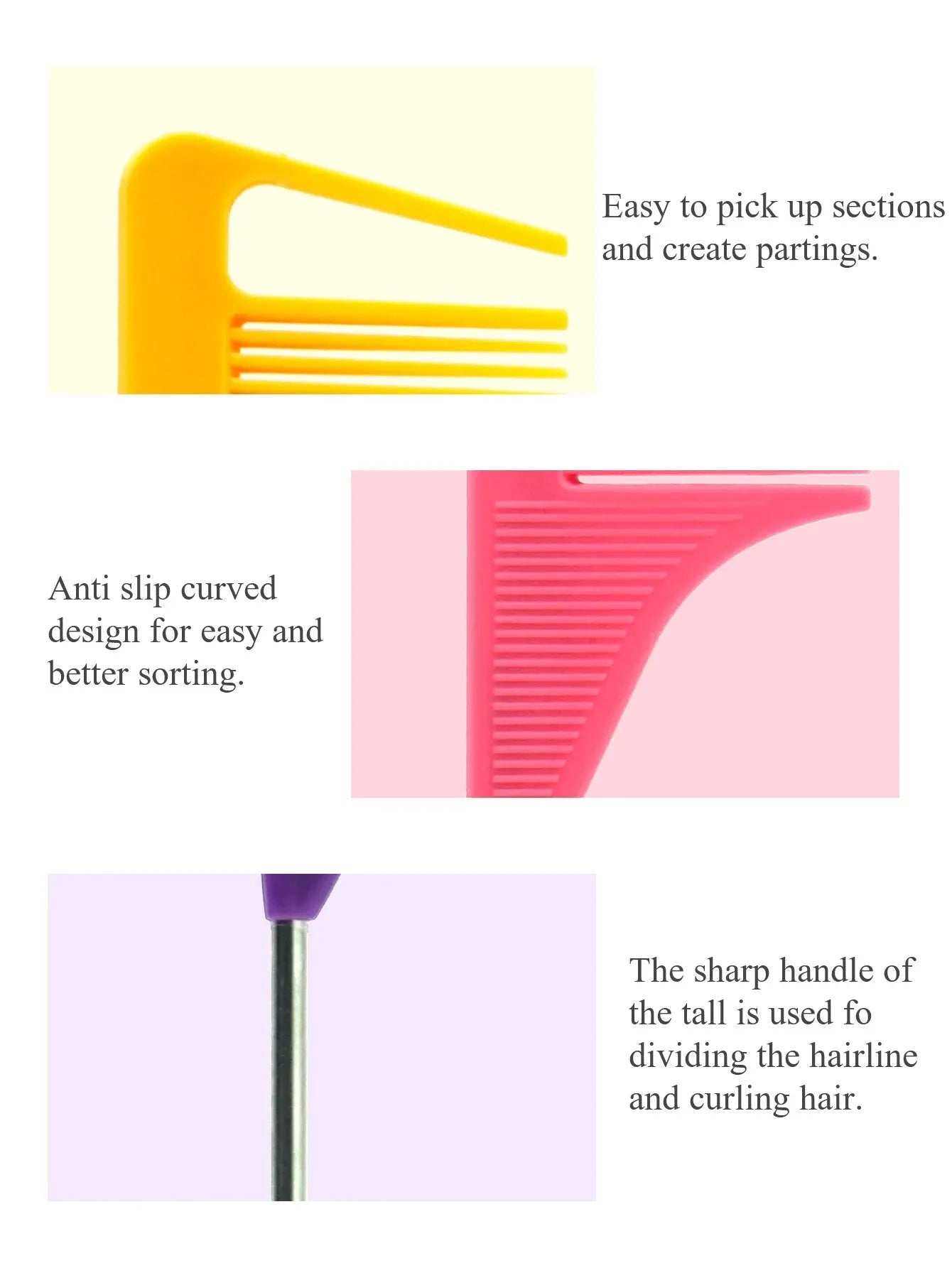 Professional Rat Tail Comb – Anti-Static Hair Styling Tool with Steel Pin for Salon and Barber Use-TRUZENIC