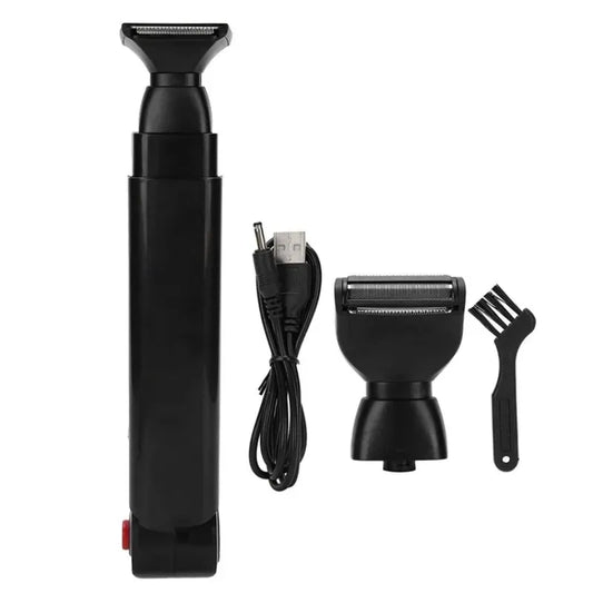 TRUZENIC 2-in-1 Electric Back & Facial Hair Trimmer – Rechargeable Foldable Body Groomer for Men