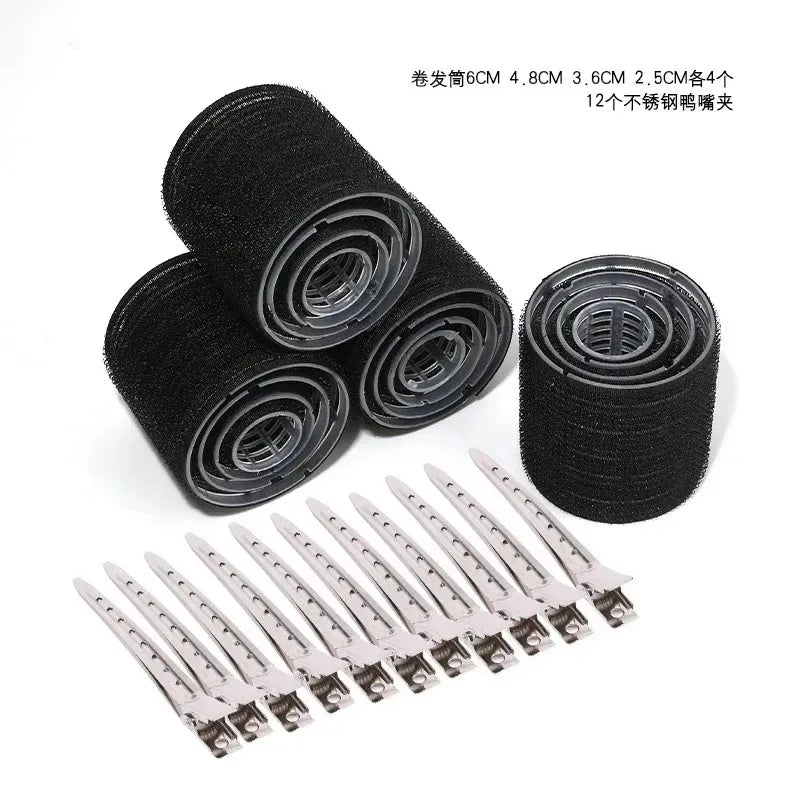 TRUZENIC 28-Piece Hair Roller Set – 18 Self-Grip Curlers & 10 Metal Clips, 3 Sizes for DIY Styling