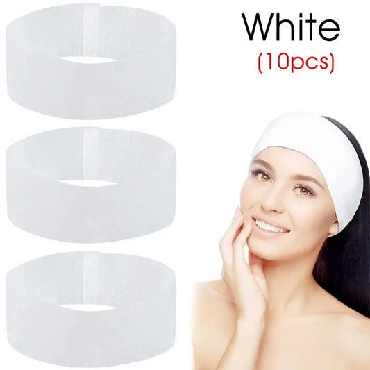Disposable Facial Headbands – 10/50/100PCS Non-Woven Soft Wraps for Spa, Skincare, and Salon Use-TRUZENIC