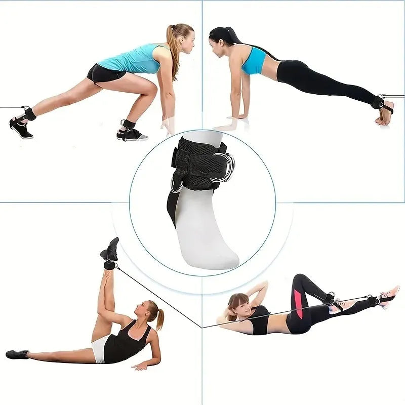 Padded Ankle Straps for Cable Machines – Double D-Ring Ankle Cuffs for Gym Leg Workouts and Kickbacks-TRUZENIC