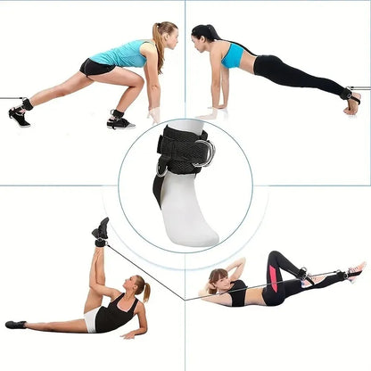 Padded Ankle Straps for Cable Machines – Double D-Ring Ankle Cuffs for Gym Leg Workouts and Kickbacks-TRUZENIC