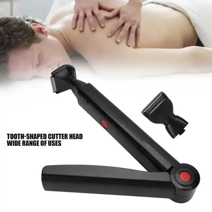 TRUZENIC 2-in-1 Electric Back & Facial Hair Trimmer – Rechargeable Foldable Body Groomer for Men