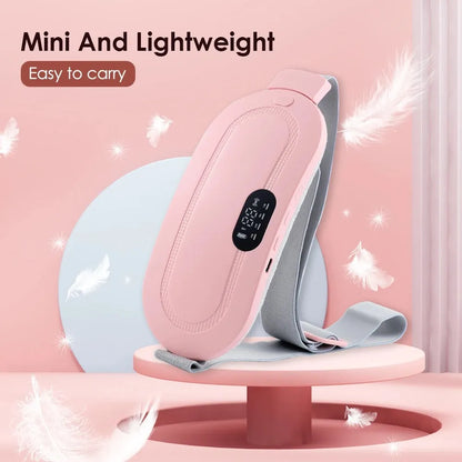 Electric Menstrual Cramp Massager Belt, Vibrating & Heating Pad for Period Pain Relief, Stomach & Abdominal Comfort-TRUZENIC
