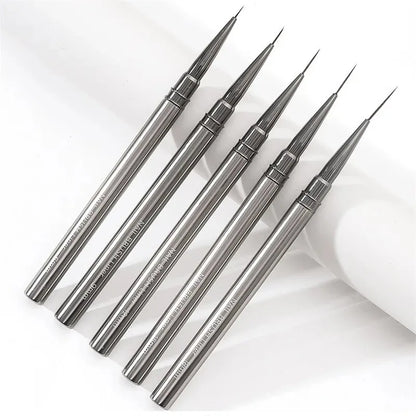 TRUZENIC 5PCS Nail Art Liner Brush Set – Fine Detail Painting & Striping Pens with Metal Handles (6–18mm)