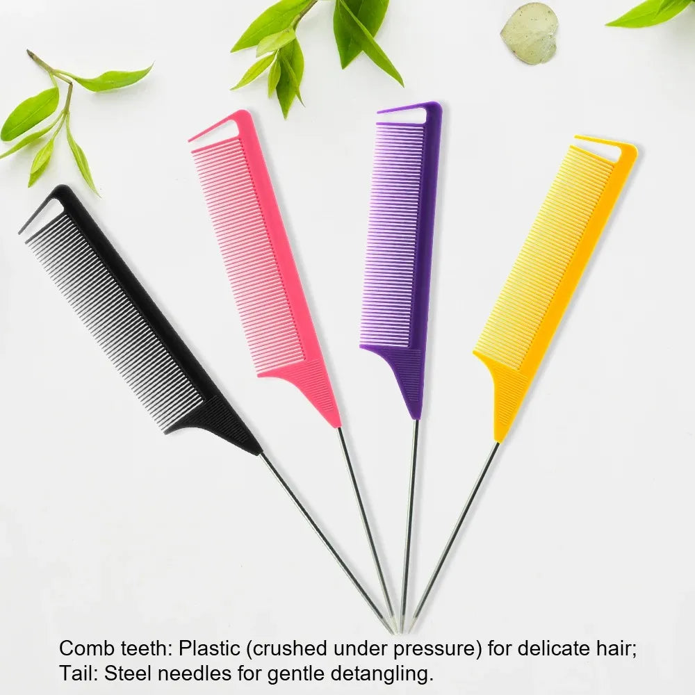Professional Rat Tail Comb – Anti-Static Hair Styling Tool with Steel Pin for Salon and Barber Use-TRUZENIC