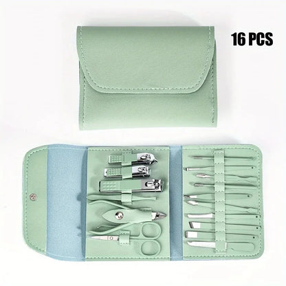 TRUZENIC 16-Piece Professional Nail & Cuticle Care Set – Clippers, Nippers with Travel Case