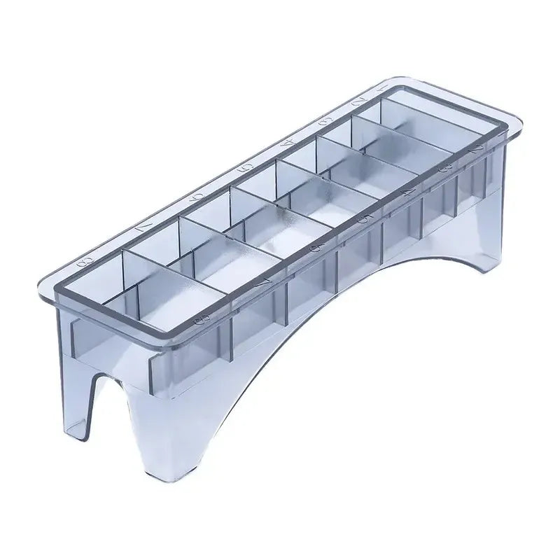 TRUZENIC 8-Slot Hair Clipper Guard Storage Box – Universal Guide Comb Organizer