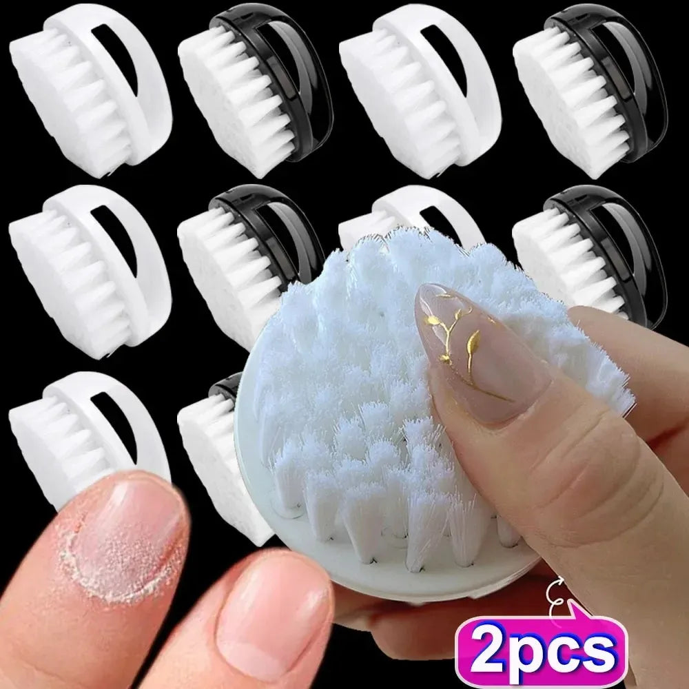 TRUZENIC 2pcs Nail Dust Cleaning Brushes – Hard Bristles Manicure and DIY Nail Care Tools