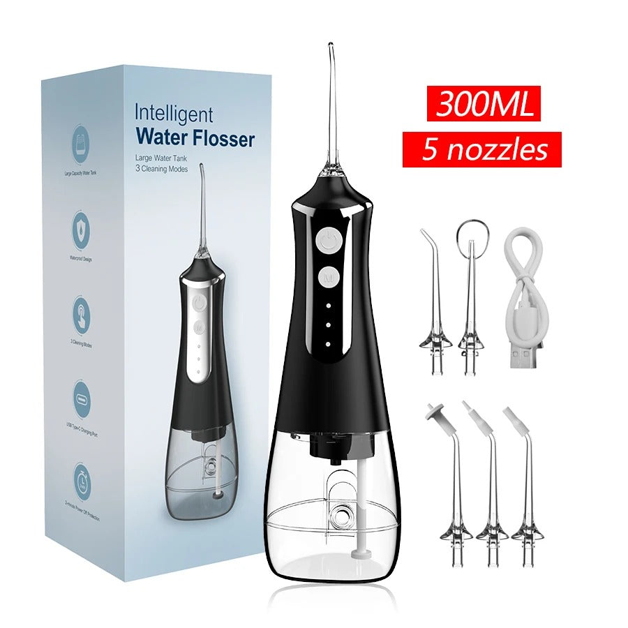 Water Flosser for Teeth, Dental Irrigator with 5 Nozzles, 3 Cleaning Modes-TRUZENIC