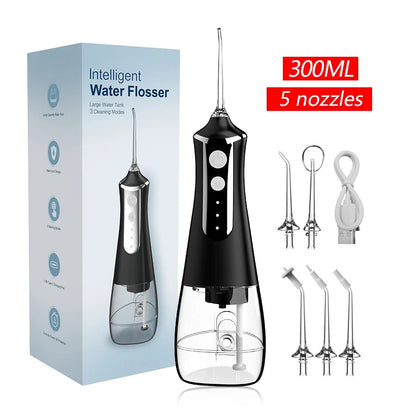 Water Flosser for Teeth, Dental Irrigator with 5 Nozzles, 3 Cleaning Modes-TRUZENIC