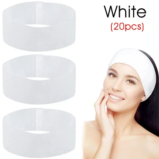 Disposable Facial Headbands – 10/50/100PCS Non-Woven Soft Wraps for Spa, Skincare, and Salon Use-TRUZENIC