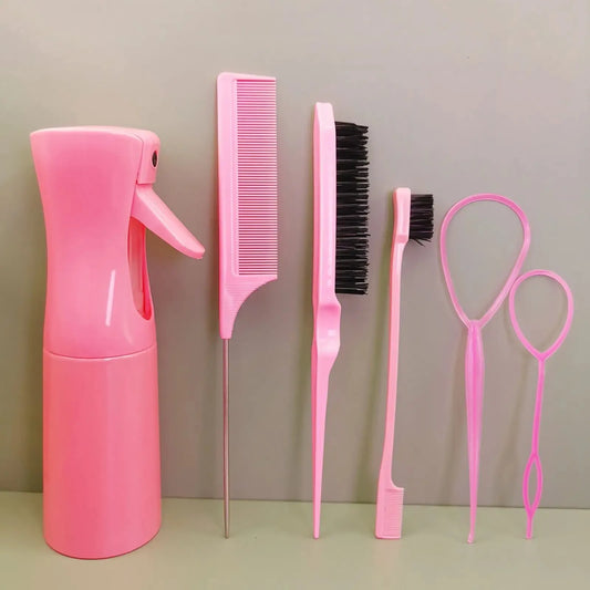 TRUZENIC Toddler Hair Styling Set – Loop Topsy, Ponytail Tools, Braid Comb & Spray Bottle for Kids