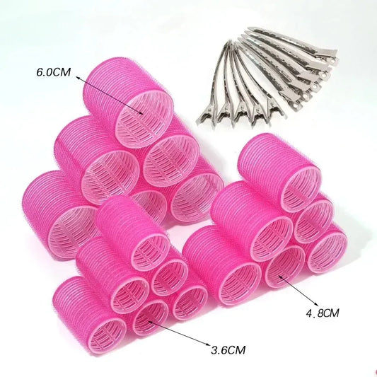 TRUZENIC 28-Piece Hair Roller Set – 18 Self-Grip Curlers & 10 Metal Clips, 3 Sizes for DIY Styling