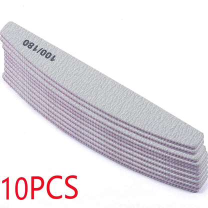 TRUZENIC 5-Piece Nail File Set – 80/100 Grit Sandpaper Cuticle & Manicure Tools, Mixed Colors