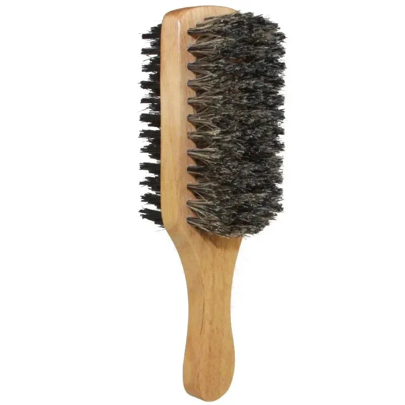 Men’s Boar Bristle Hair Brush – Natural Wooden Grooming Brush for Hair and Beard-TRUZENIC