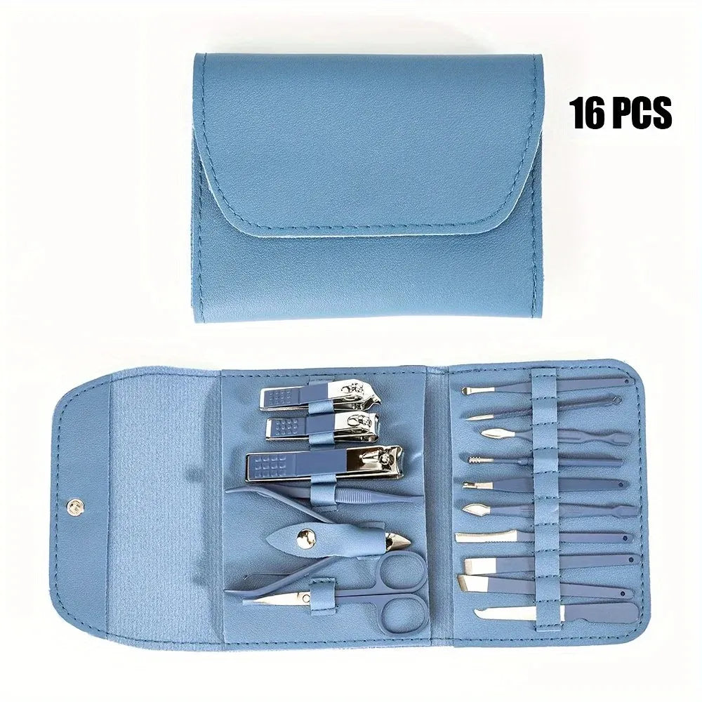 TRUZENIC 16-Piece Professional Nail & Cuticle Care Set – Clippers, Nippers with Travel Case
