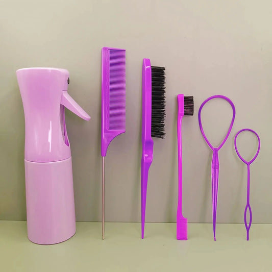 TRUZENIC Toddler Hair Styling Set – Loop Topsy, Ponytail Tools, Braid Comb & Spray Bottle for Kids