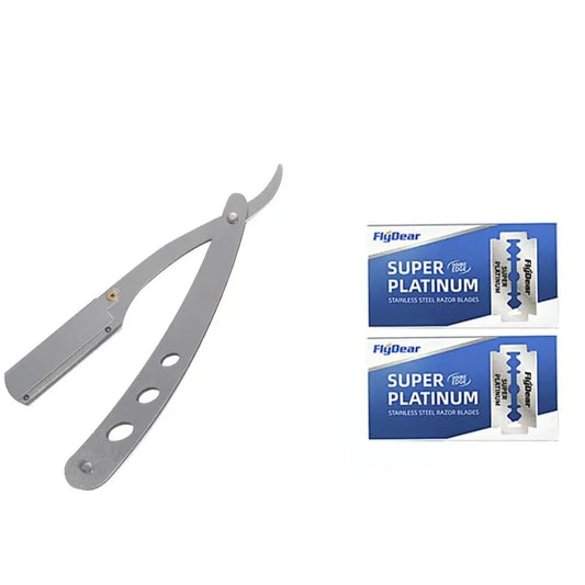 TRUZENIC Professional Straight Edge Razor – Stainless Steel Folding Shaver for Beard and Hair Grooming