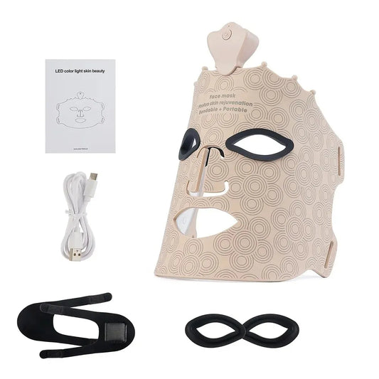 TRUZENIC 7-Color LED Silicone Facial Mask – Wireless Red Light Therapy for Skin Brightening & Care